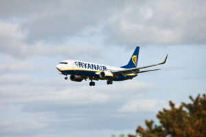 Ryanair Boeing 737 landing at Cork Airport Ireland